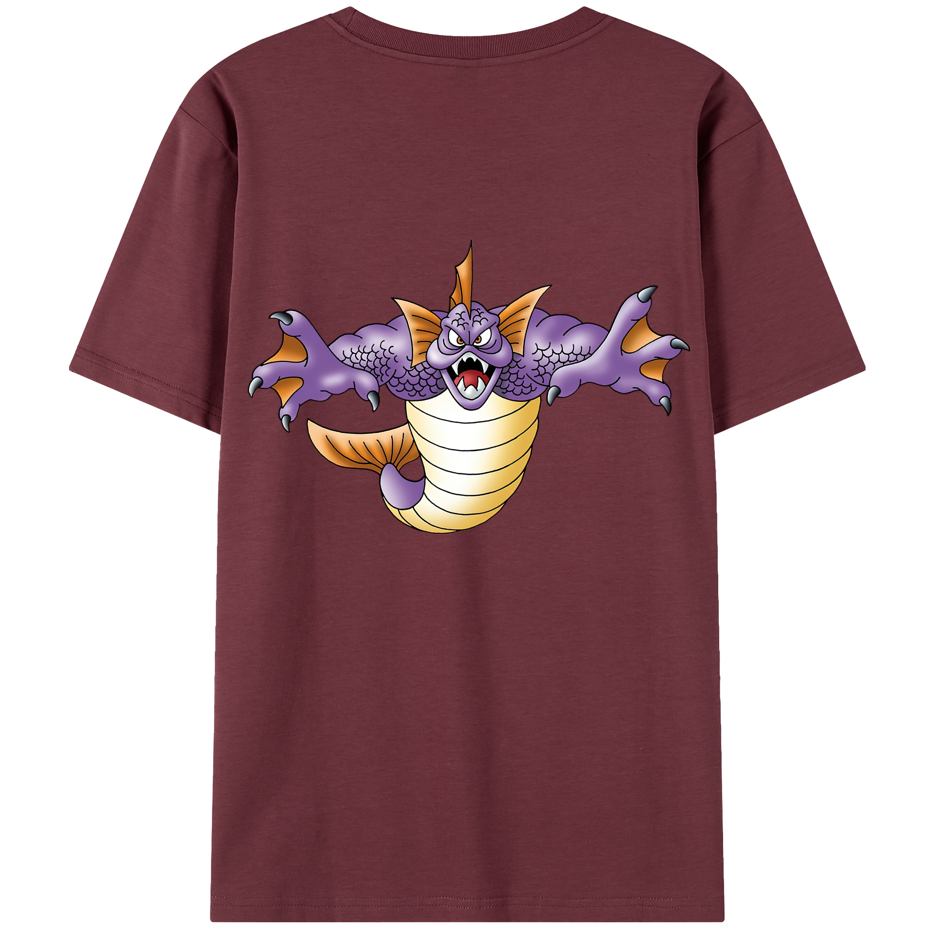 （画像用） ドラゴンクエスト Doragon Kuesuto Dragon Quest 綿100％半袖Tシャツ（背面プリント）